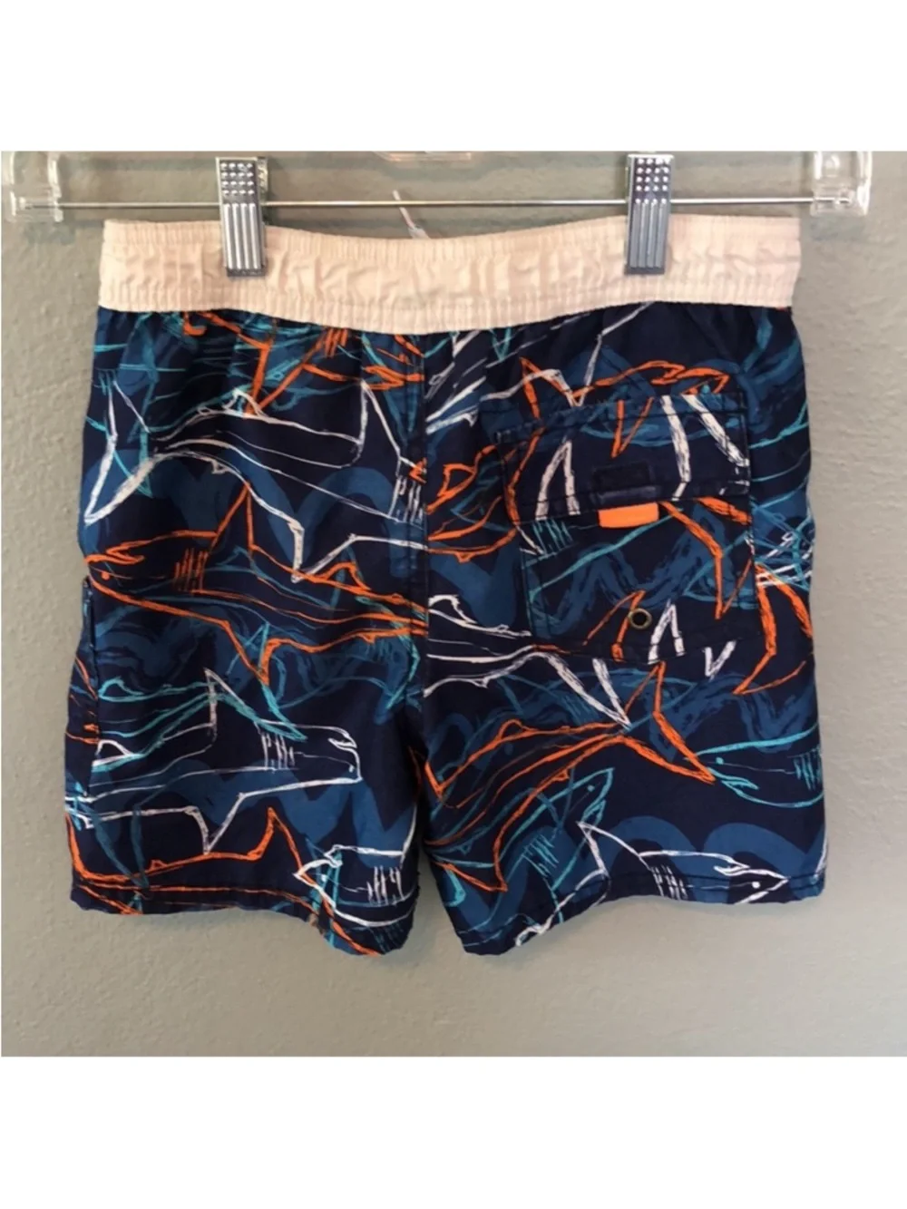 OshKosh B’gosh Boys Navy Shark Swim Trunks Size 5
